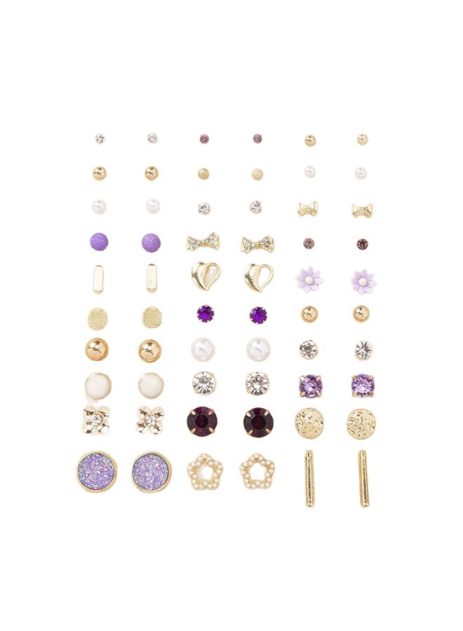 Fashion 30 Pairs Earrings Combo Set Latest Stylish Crystal Pearl Earrings for Women and Girls - Image 3